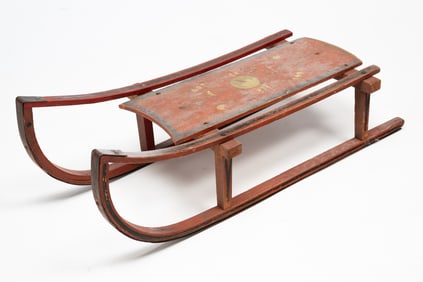 AMERICAN PAINT-DECORATED CHILD'S SLED.
