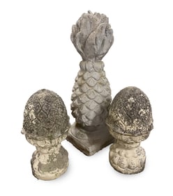 THREE AMERICAN CAST CONCRETE GARDEN ORNAMENTS.