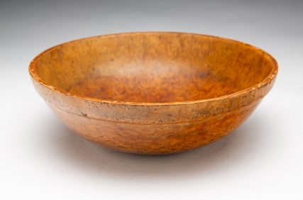 AMERICAN TURNED BURLWOOD BOWL.