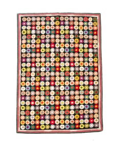 COLORFUL HOOKED RUG.