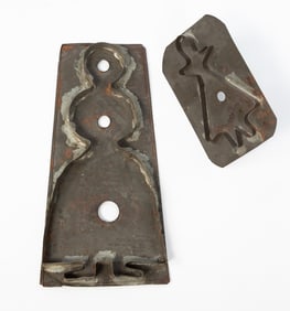 TWO AMERICAN TIN FIGURAL COOKIE CUTTERS.
