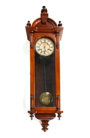 ANSONIA CLOCK CO. (CONNECTICUT/NEW YORK) WALNUT WALL CLOCK.
