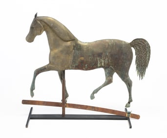 POSSIBLY A.L. JEWELL & CO. (MASSACHUSETTS) FULL-BODIED HORSE WEATHERVANE.
