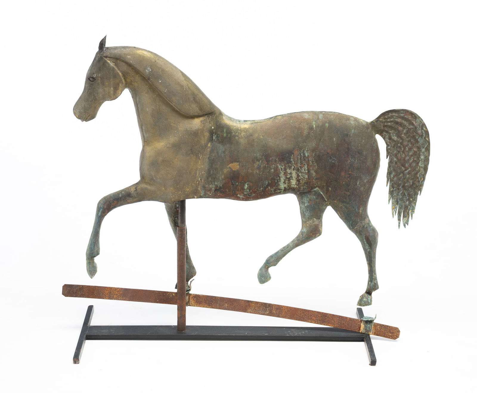 POSSIBLY A.L. JEWELL & CO. (MASSACHUSETTS) FULL-BODIED HORSE WEATHERVANE. (1 of 20)