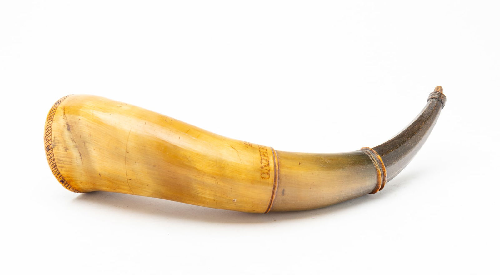 ENGRAVED POWDER HORN. (1 of 4)