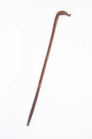 AMERICAN FOLK ART CARVED BIRD-HANDLED CANE.