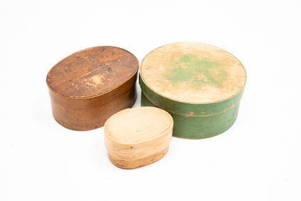 THREE AMERICAN BENTWOOD BOXES.