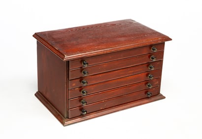 AMERICAN SIX DRAWER JEWELER'S CABINET.
