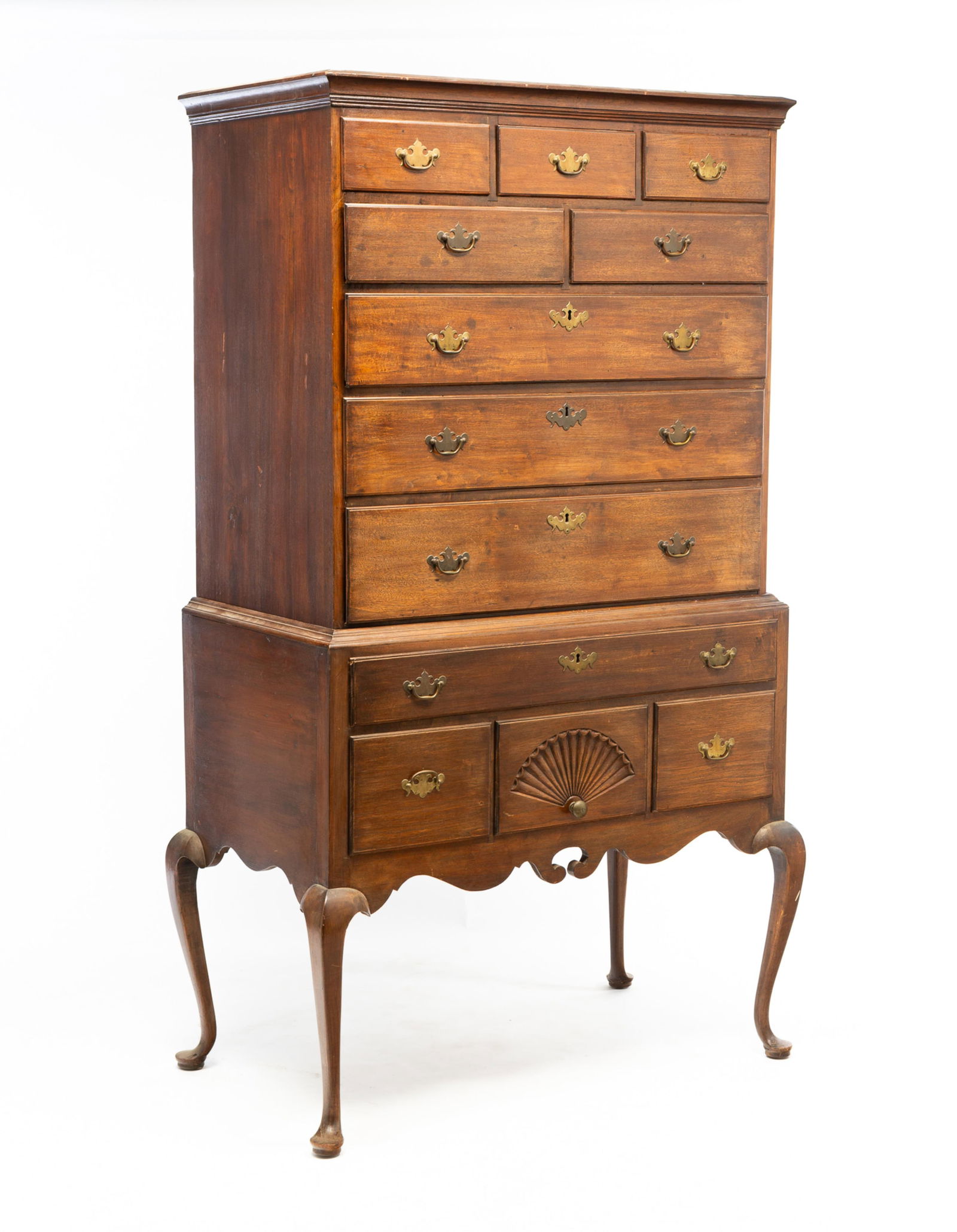 AMERICAN QUEEN ANNE MAHOGANY HIGH BOY. (1 of 11)