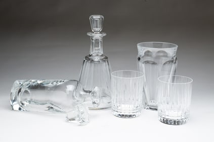 FIVE BACCARAT CLEAR CRYSTAL ITEMS.