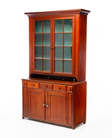 AMERICAN CHERRY STEPBACK CUPBOARD.