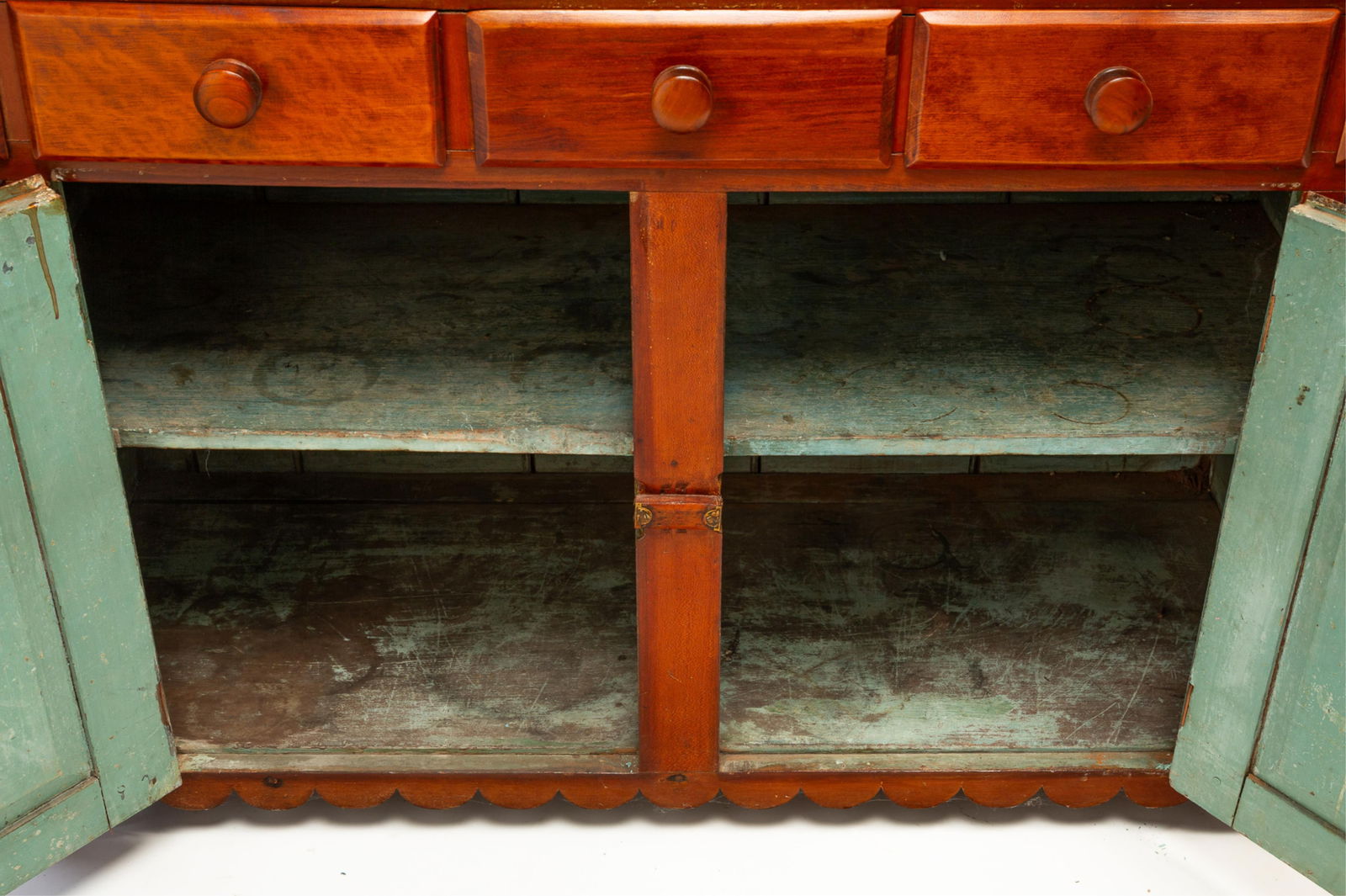 AMERICAN CHERRY STEPBACK CUPBOARD. - 7