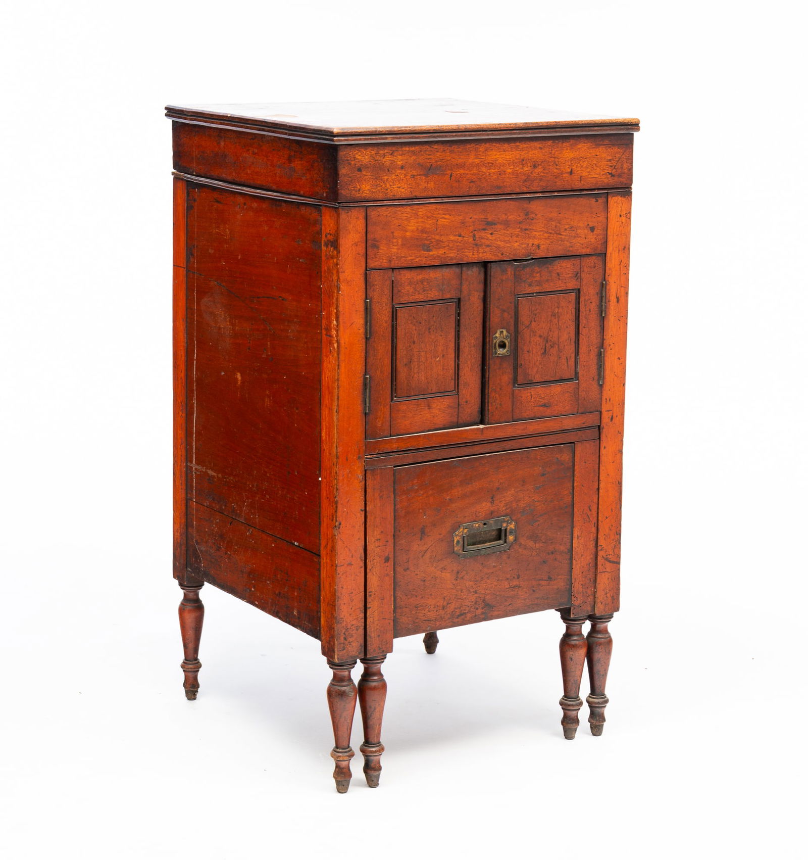 REGENCY MAHOGANY BEDSIDE COMMODE. (1 of 7)