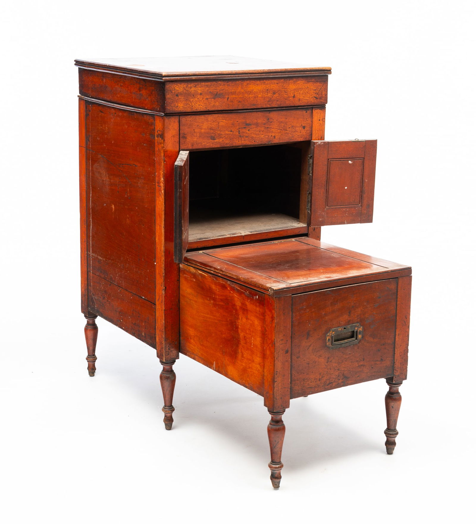 REGENCY MAHOGANY BEDSIDE COMMODE. - 2