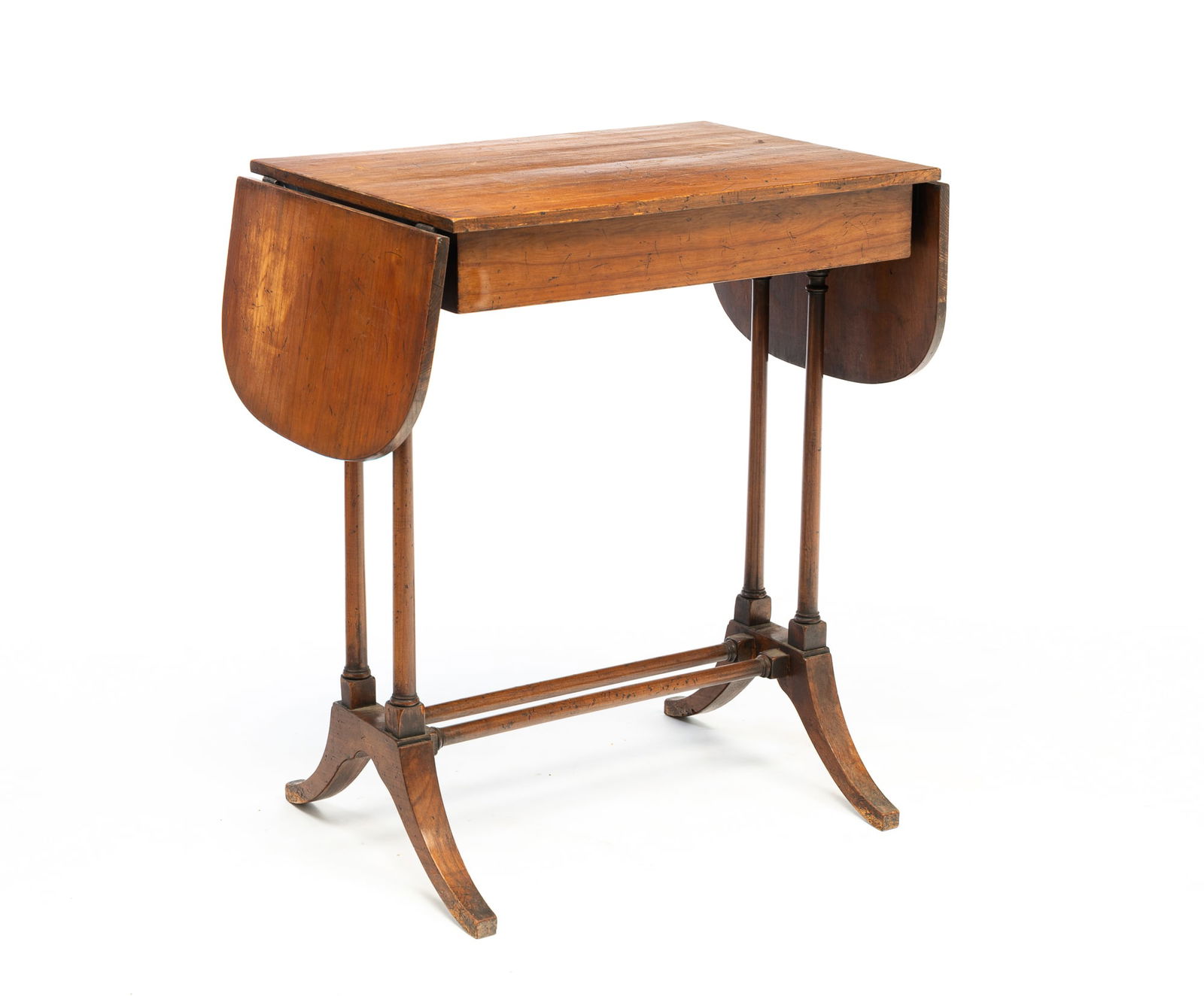 REGENCY STYLE MAHOGANY DROP-LEAF SIDE TABLE. - 2