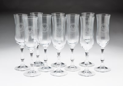 TEN FOSTORIA GLASS COMPANY (FOSTORIA, OHIO) SECURITIES AND EXCHANGE COMMISSION CHAMPAGNE FLUTES,