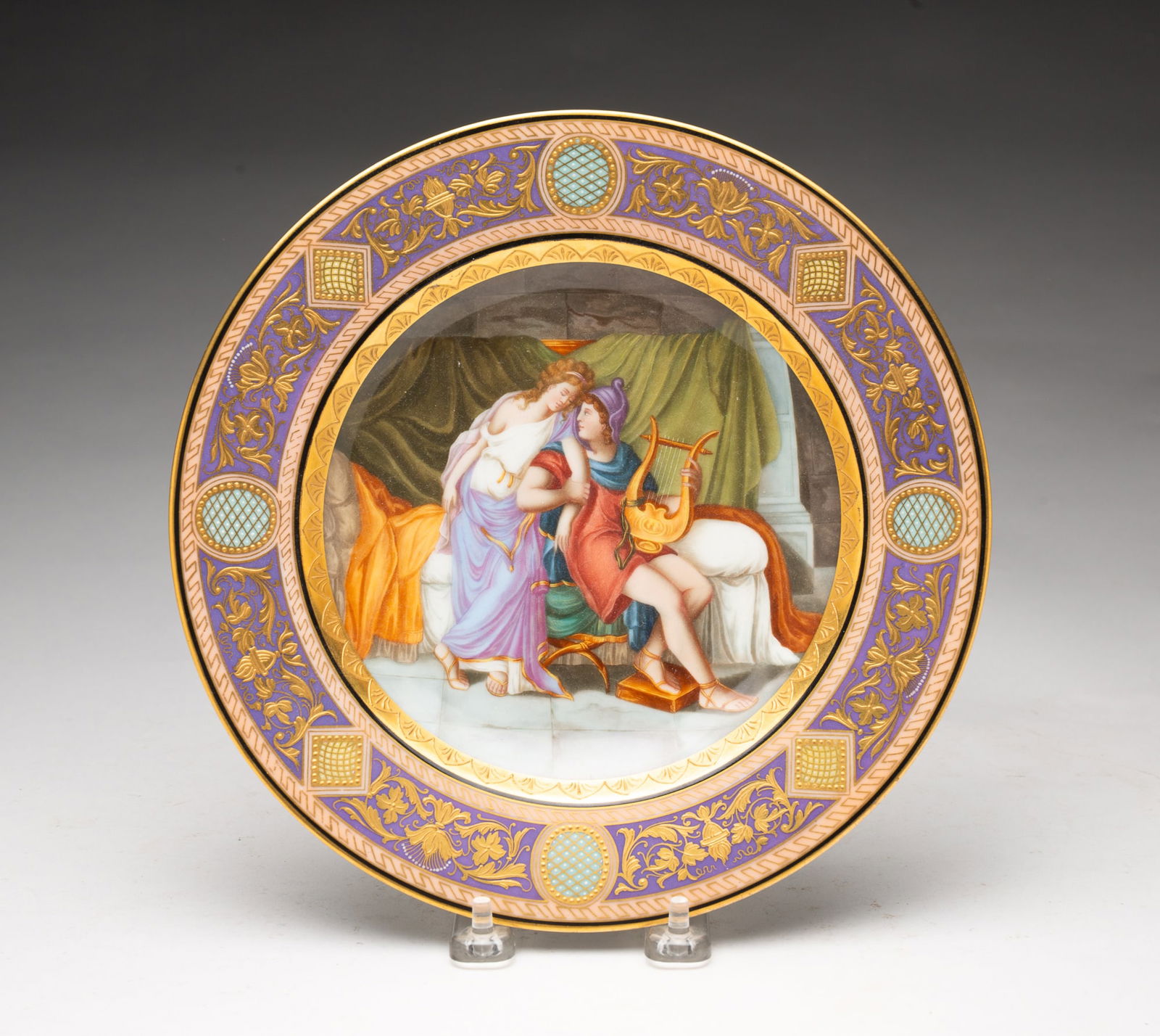 ROYAL VIENNA HAND-PAINTED PORCELAIN PLATE. (1 of 5)