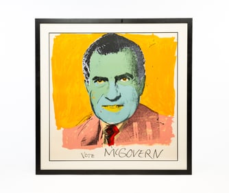 ANDY WARHOL (AMERICAN, 1928-1987) "VOTE MCGOVERN" SCREENPRINT IN COLORS.