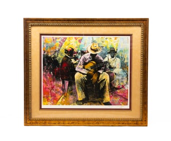 TERRY LYNN AND JERRY LYNN (AMERICAN, B. 1975) "BIG EASY" SERIGRAPH ON PAPER.