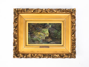 CHARLES T. WEBBER (CINCINNATI, OHIO 1825-1911) OIL ON BOARD LANDSCAPE.