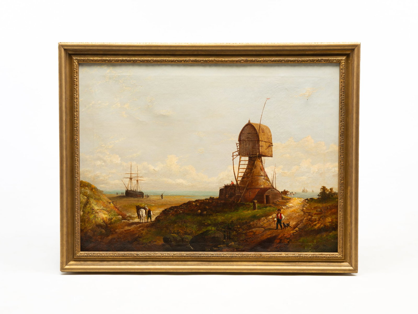 EUROPEAN SCHOOL OIL ON CANVAS SEASCAPE. (1 of 4)