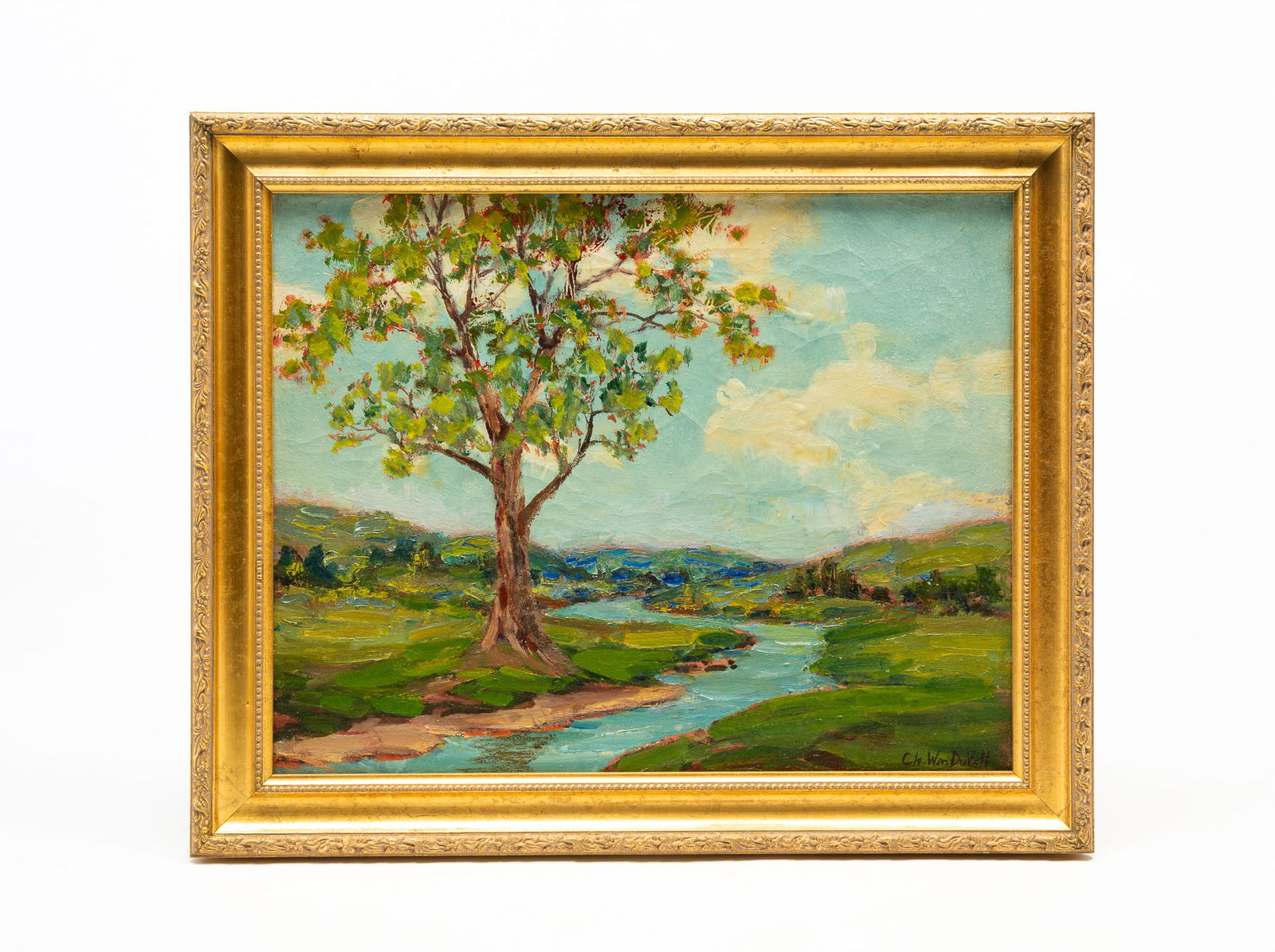 CHARLES WILLIAM DUVALL (AMERICAN, 1864-1966) "SUMMER STREAM" OIL ON CANVAS. (1 of 4)