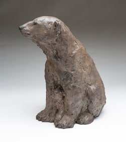 WILLIAM H. TURNER (AMERICAN, 20TH CENTURY) CAST BRONZE SCULPTURE OF A POLAR BEAR AND HER CUB.