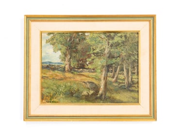 GEORGE A. TRAVER (AMERICAN, 1864-1928) "SUGARBUSH, VERMONT" OIL ON BOARD.