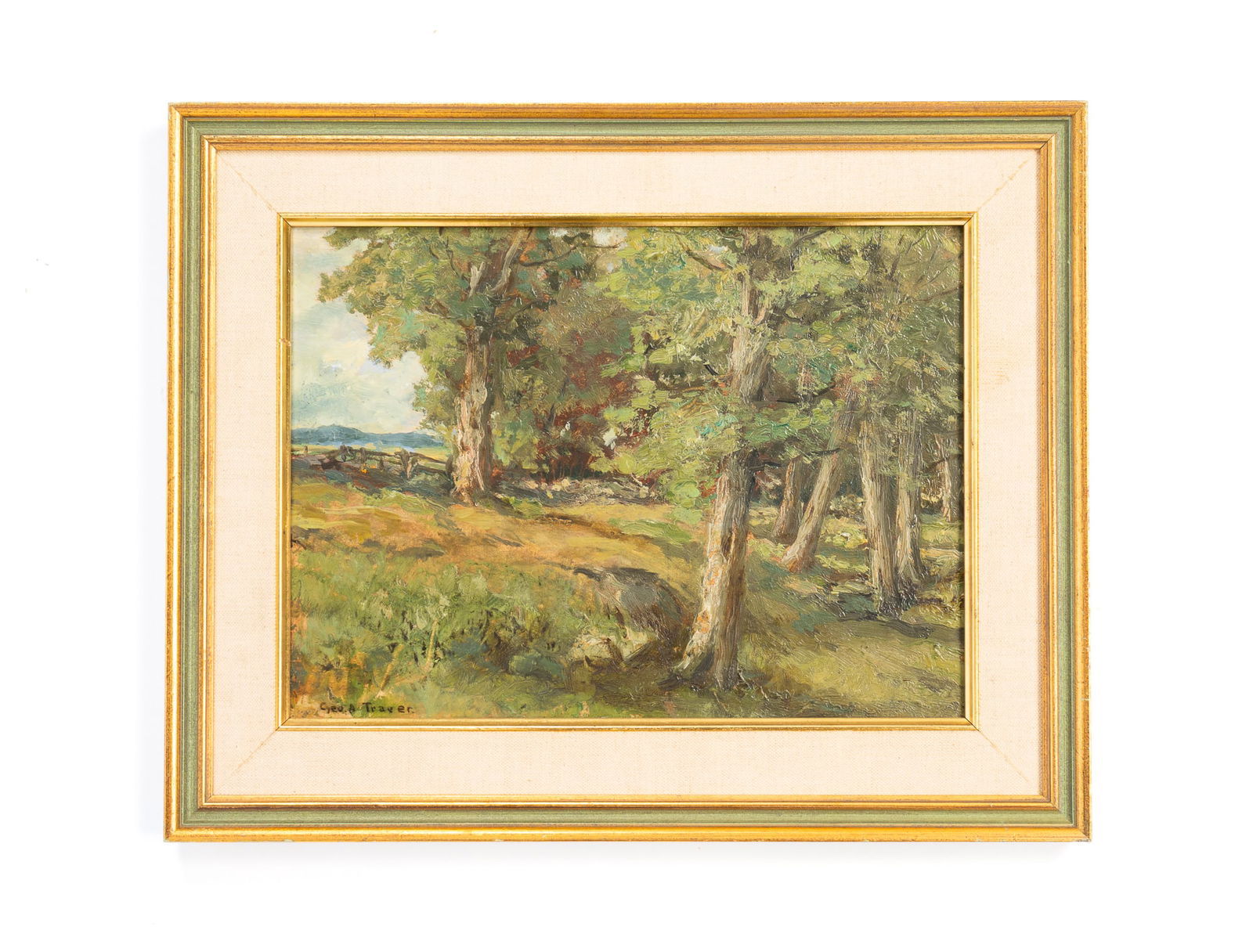 GEORGE A. TRAVER (AMERICAN, 1864-1928) "SUGARBUSH, VERMONT" OIL ON BOARD. (1 of 4)