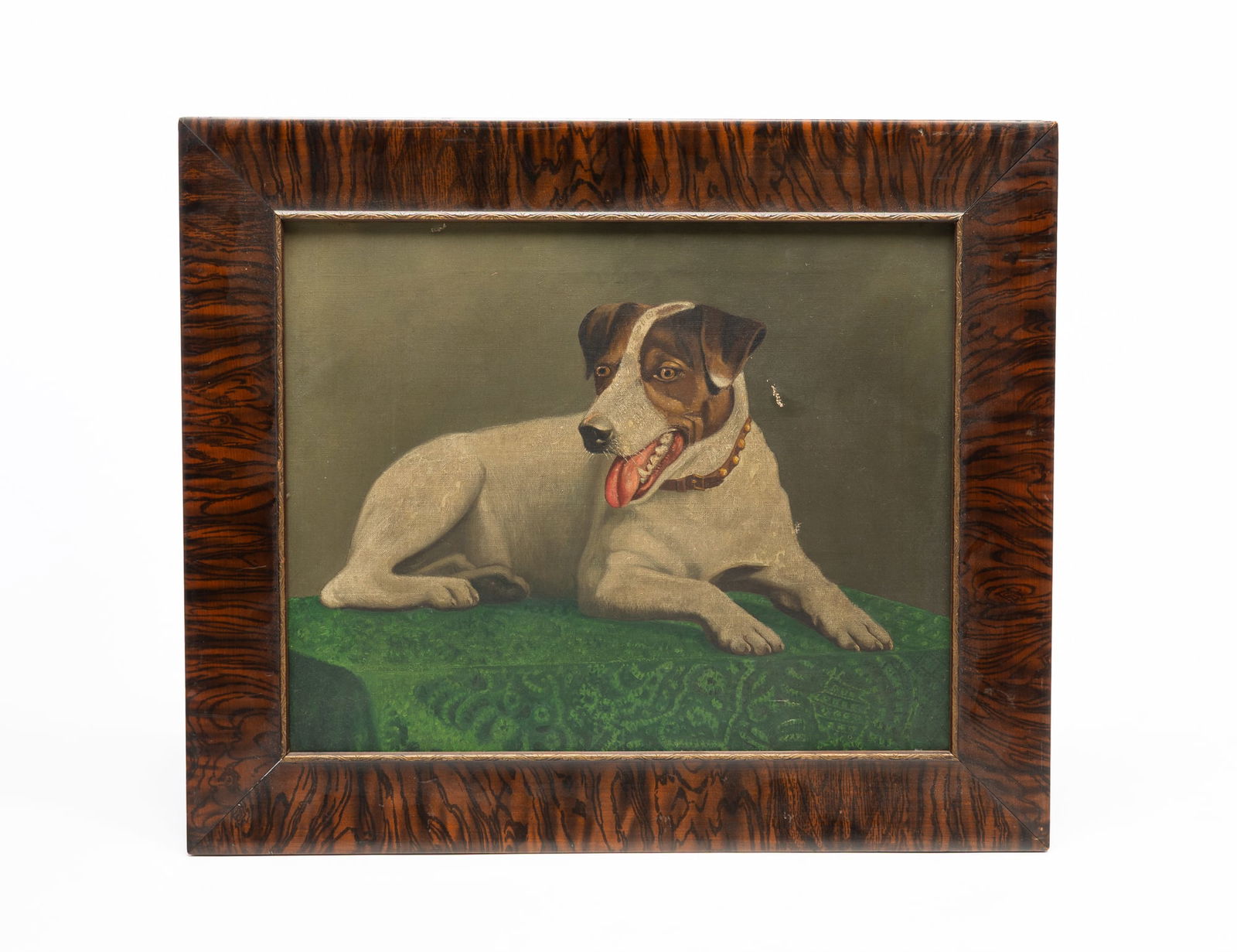 AMERICAN SCHOOL OIL ON CANVAS OF A JACK RUSSELL TERRIER. (1 of 4)