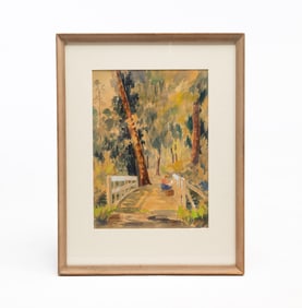 MARY W. BALL (AMERICAN, 1892-1984) WATERCOLOR LANDSCAPE.