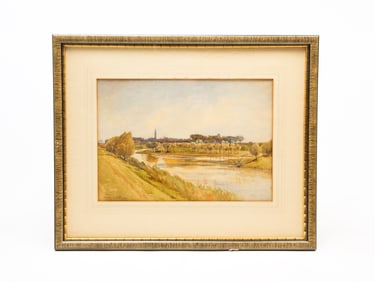 FLORENCE ROBINSON (AMERICAN, 1874-1937) WATERCOLOR LANDSCAPE .