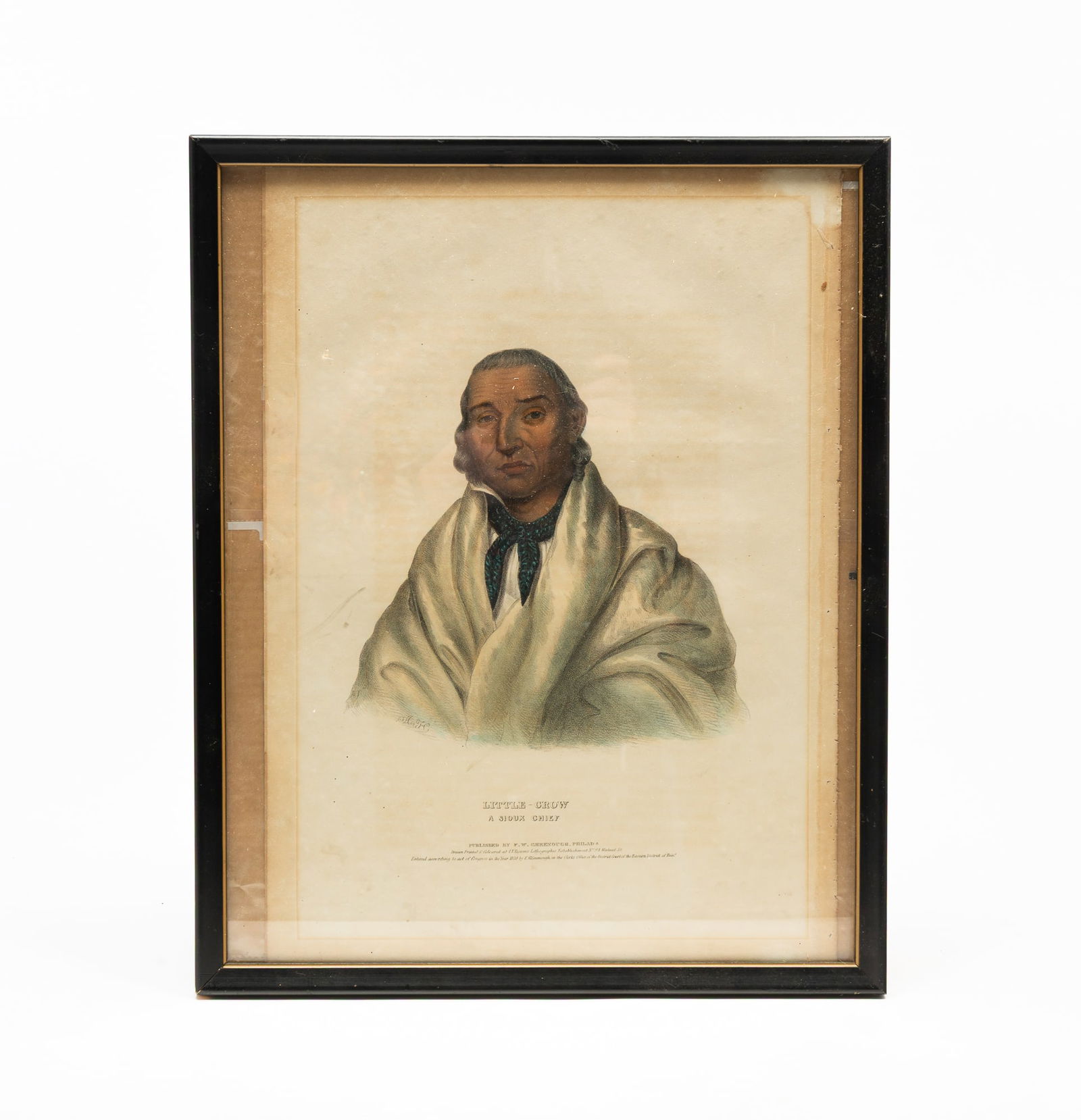 MCKENNEY AND HALL (AMERICAN) "LITTLE CROW" HAND-COLORED LITHOGRAPH. (1 of 4)