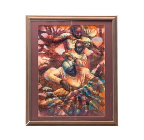 PAUL GOODNIGHT (AMERICAN, B. 1946) "LINKS OF LINEAGE" OFFSET LITHOGRAPH ON PAPER.