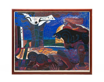 ADRIAN WONG SHUE (JAMAICAN, B. 1952) "TOMORROW'S DREAM" SERIGRAPH ON PAPER.