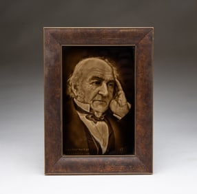 SHERWIN AND COTTON (STAFFORDSHIRE, ACTIVE 1877-1911) PORTRAIT TILE OF WILLIAM EWART GLADSTONE