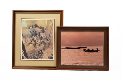 RONNIE PHILLIPS (AMERICAN, CONTEMPORARY) "UNCLE BROWN" LIMITED EDITION OFFSET LITHOGRAPH AND "MBOUR,