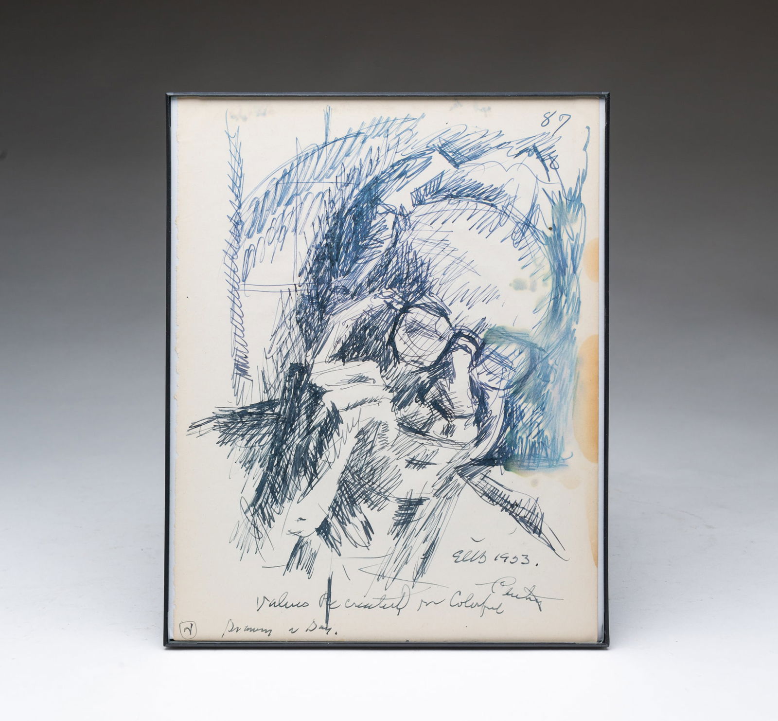 EMERSON BURKHART (OHIO, 1905-1969) SELF-PORTRAIT INK DRAWING, DATED 1953. (1 of 5)