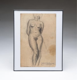 EMERSON BURKHART (OHIO, 1905-1969) GRAPHITE STUDY OF FEMALE NUDE.