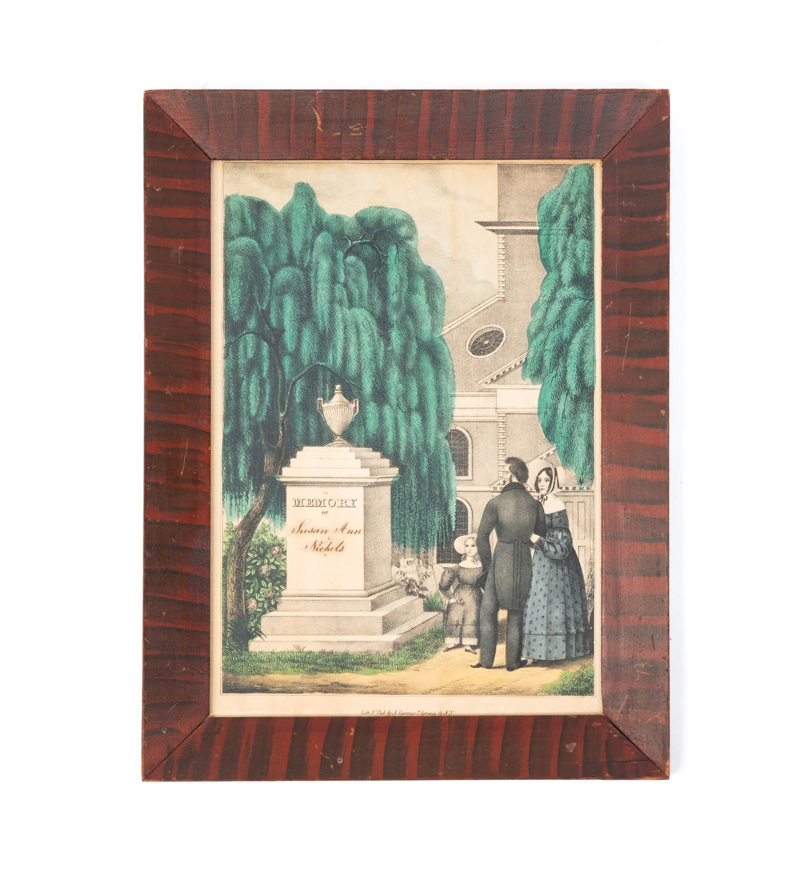 NATHANIEL CURRIER (AMERICAN, 1813-1888) "SUSAN ANN NICHOLS" MEMORIAL LITHOGRAPH. (1 of 5)