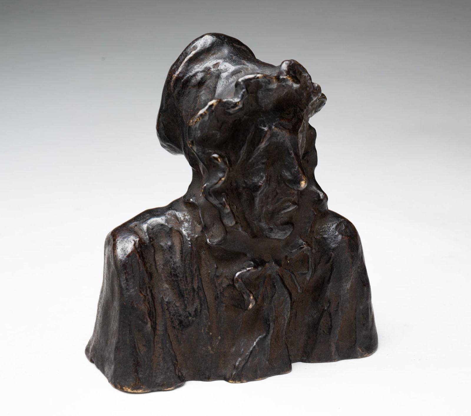 EUROPEAN SCHOOL BRONZE BUST OF A LADY. (1 of 4)