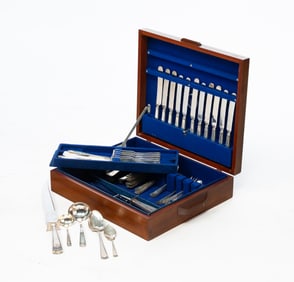 SET OF GORHAM "ETRUSCAN" PATTERN STERLING FLATWARE.