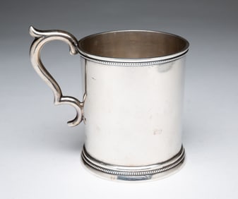 AMERICAN COIN SILVER MUG.