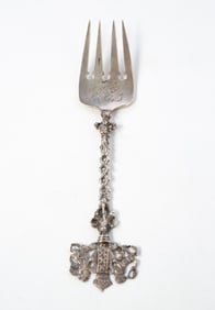 ORNATE HOLLAND STERLING SILVER FORK.