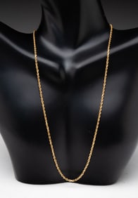 14K YELLOW GOLD TWISTED ROPE NECKLACE.