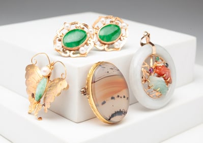 FOUR PIECES LADIES' JEWELRY.