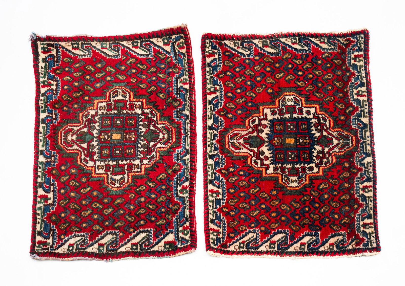 TWO PERSIAN HAND-KNOTTED BAG FACES. (1 of 5)