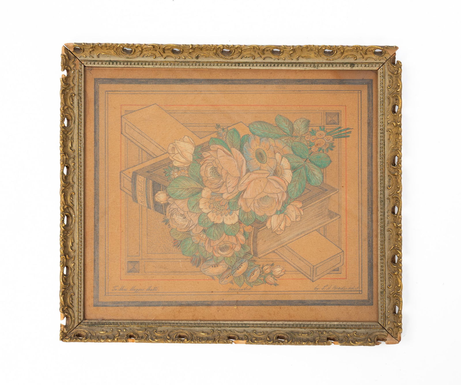 FERDINAND A. BRADER (SWISS, ACTIVE IN THE U.S. 1833-1901) GRAPHITE AND COLORED PENCIL DRAWING (1 of 5)