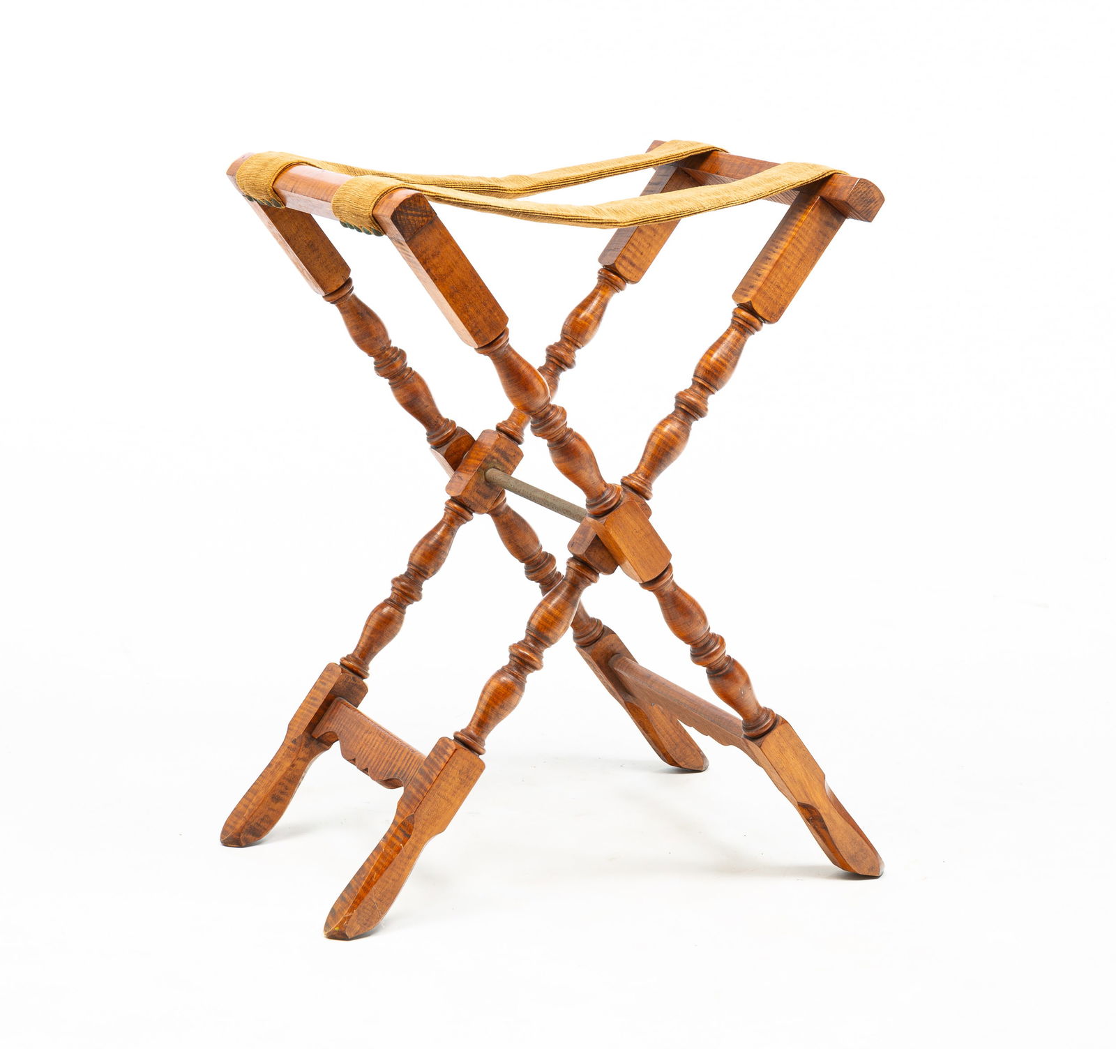 AMERICAN QUEEN ANNE STYLE TIGER MAPLE FOLDING TRAY STAND. (1 of 5)