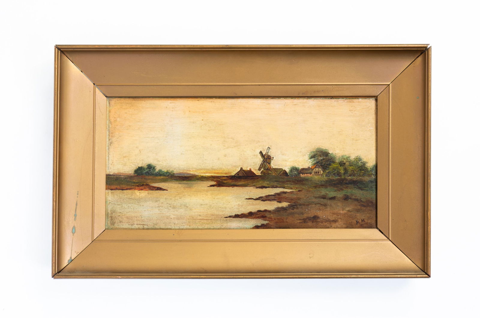 AMERICAN SCHOOL OIL ON CANVAS LANDSCAPE. (1 of 4)